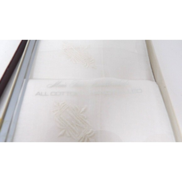 Monsieur NOB Embroidered Mens Fine Handkerchiefs All Cotton Handrolled Vintage W - Picture 5 of 11